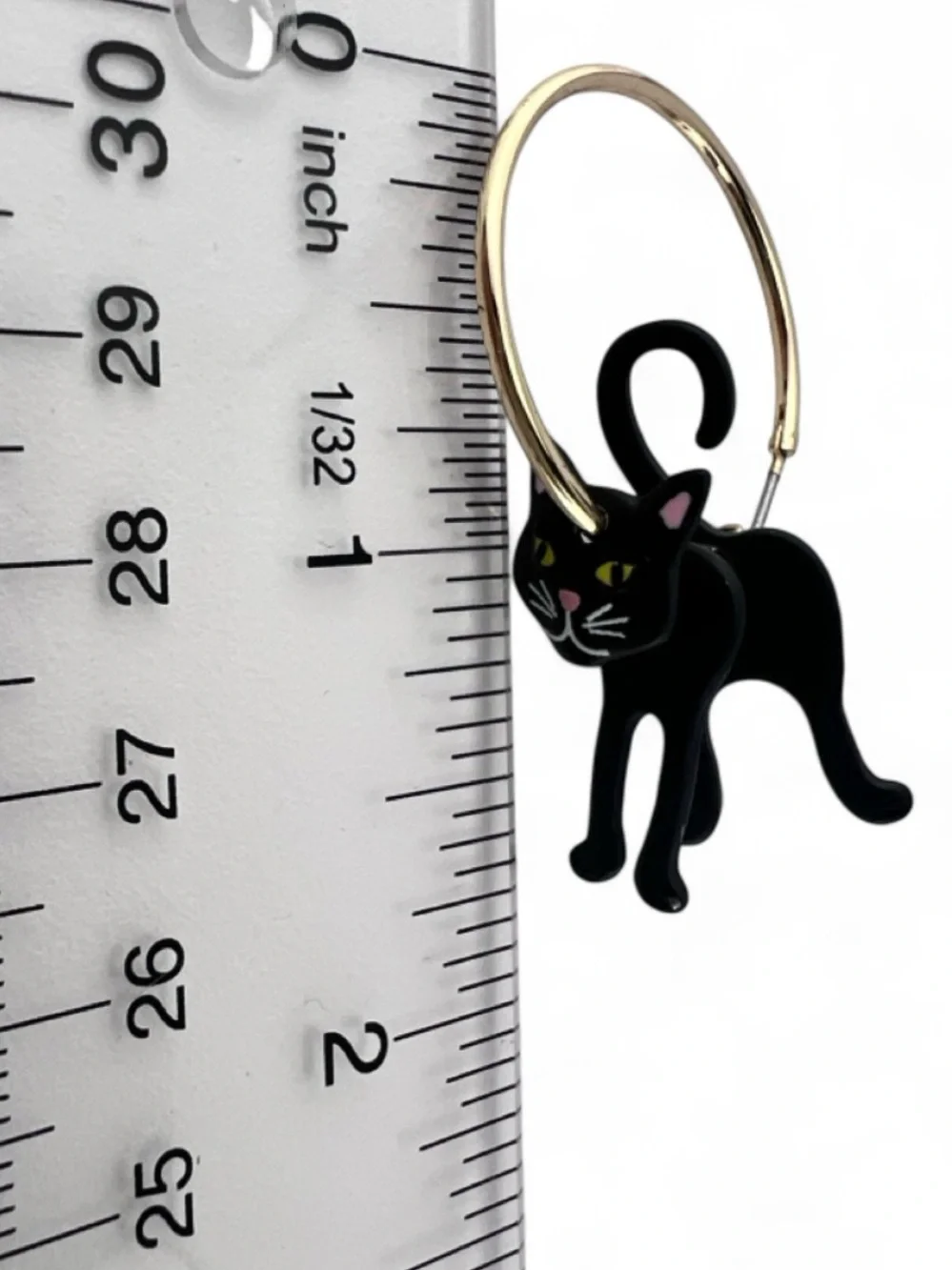Black Cat Hoop Earrings - True to Form Black Cat Earrings